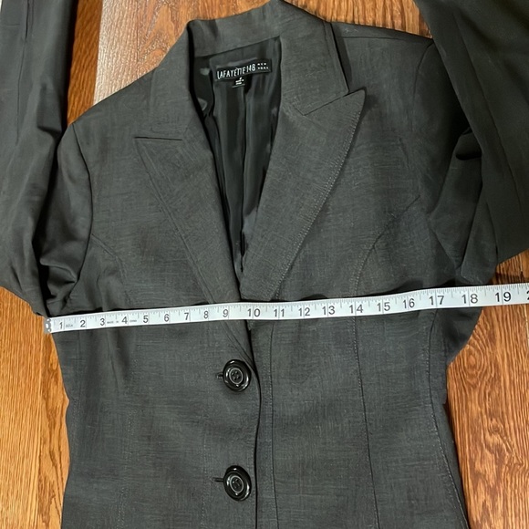 Lafayette 148 New York 2 button closure blazer gray polished sophisticated sz 6 - Picture 9 of 12